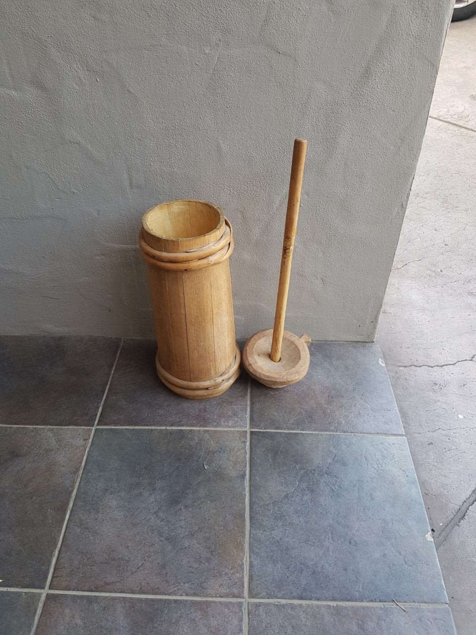 Wooden Churn with Plunger