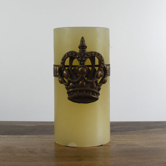 Large Del Ray Candle with Crown - Ivory