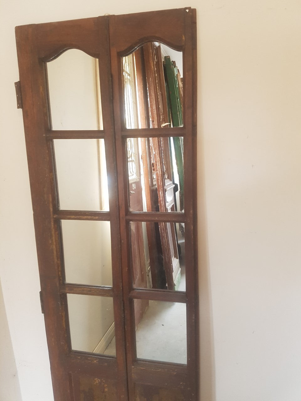 Wooden 2 Panel Mirrored Screen - 169 CM H