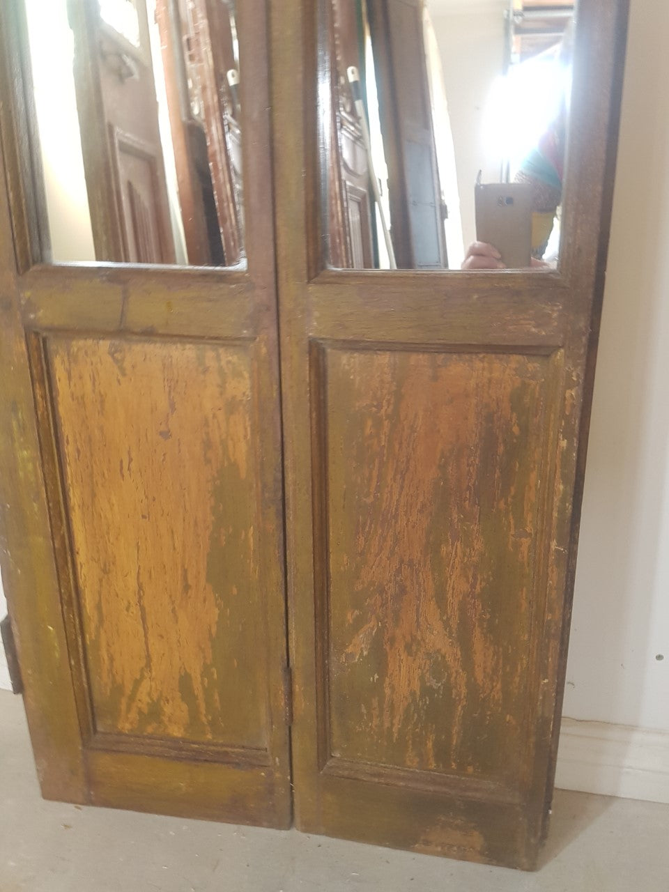 Wooden 2 Panel Mirror - 169 cm H